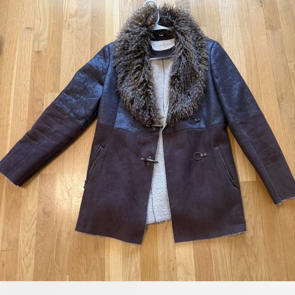 Jessica Simpson Women's Faux Fur Collar Jacket (almost famous style) jacket - Picture 6 of 7